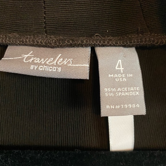 Chicos Travelers SZ 4 XXL Dark Brown Long Cardigan - Picture 8 of 10